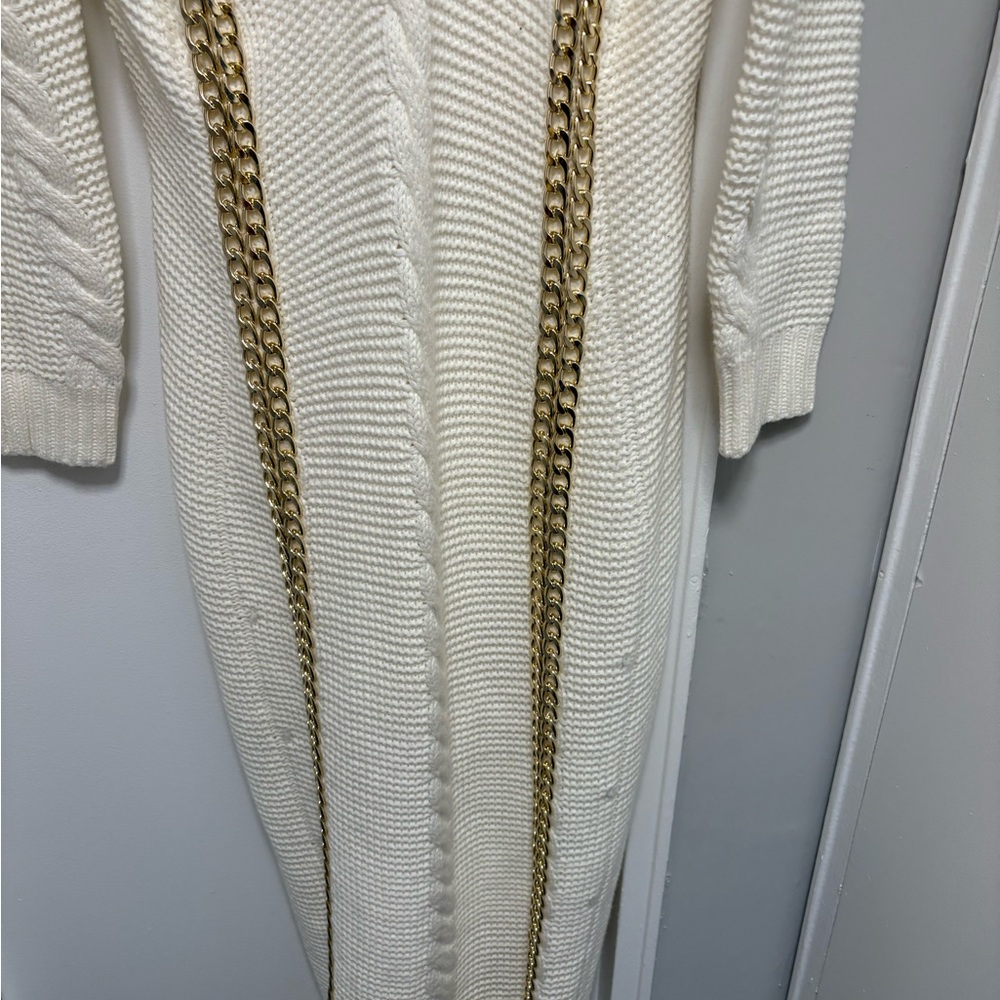 L'ATISTE Cream and Gold Long Sleeve Dress - Picture 10 of 12